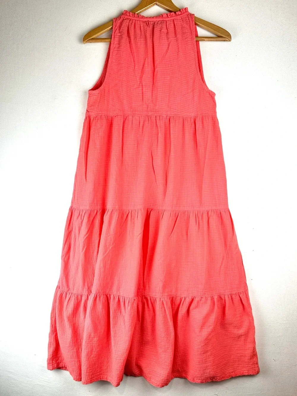 J Crew Tiered Crinkle Maxi Dress Sleeveless Resort Beach Coastal